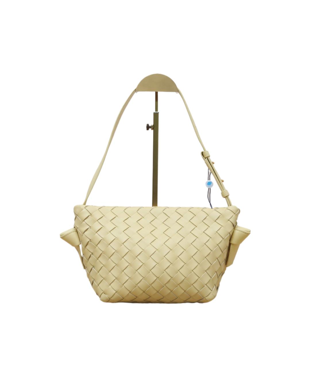 BOTTEGA VENETA Желтая кожаная сумка через плечо, фото 10