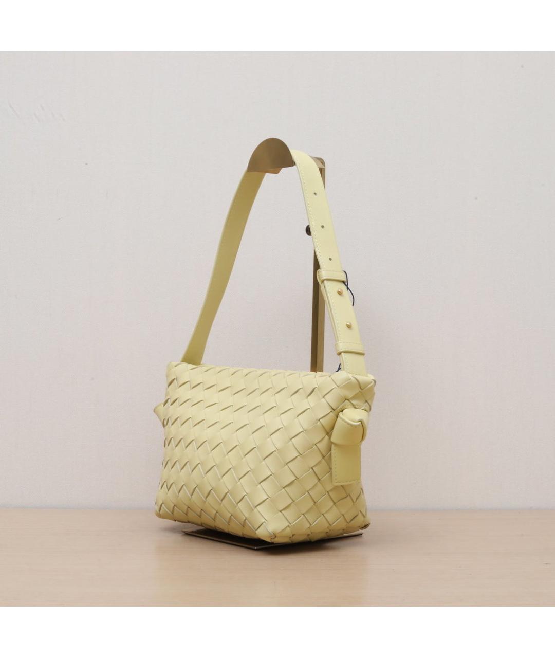 BOTTEGA VENETA Желтая кожаная сумка через плечо, фото 4