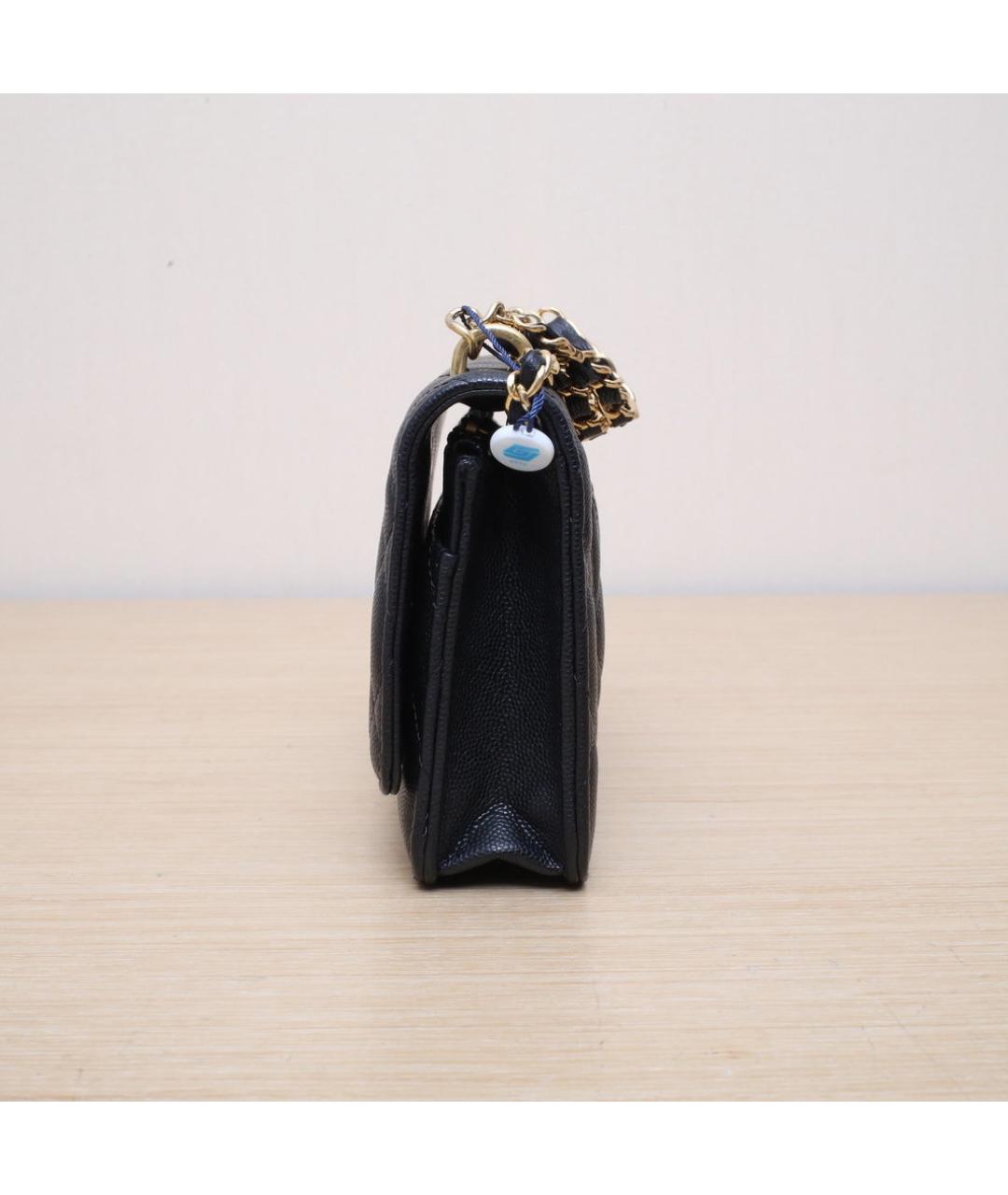 CHANEL Черная кожаная сумка через плечо, фото 5