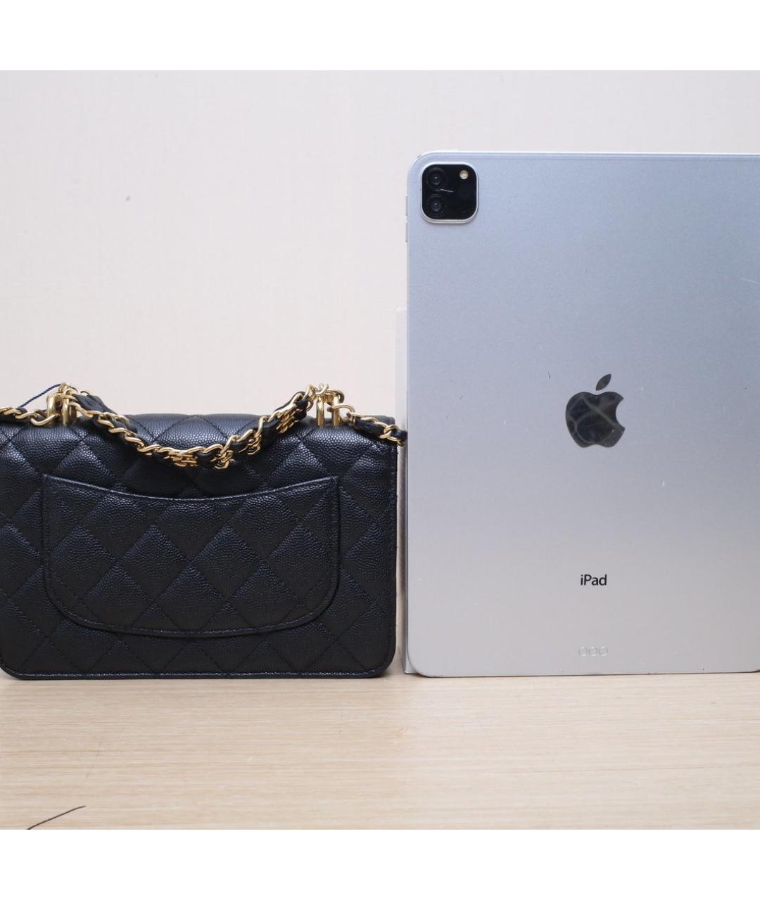 CHANEL Черная кожаная сумка через плечо, фото 7