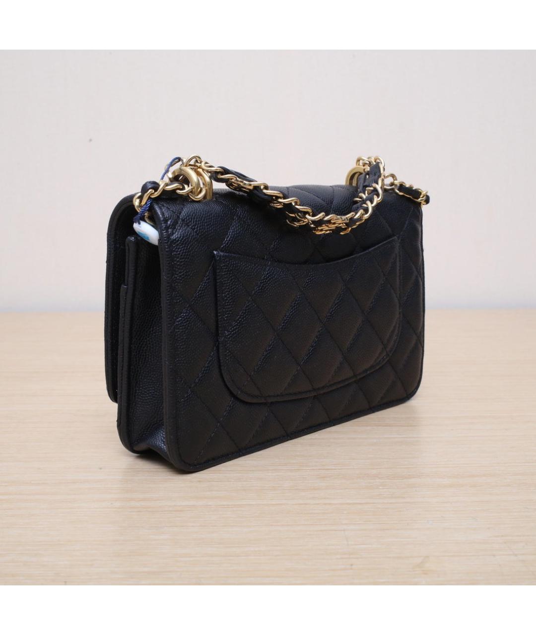 CHANEL Черная кожаная сумка через плечо, фото 6