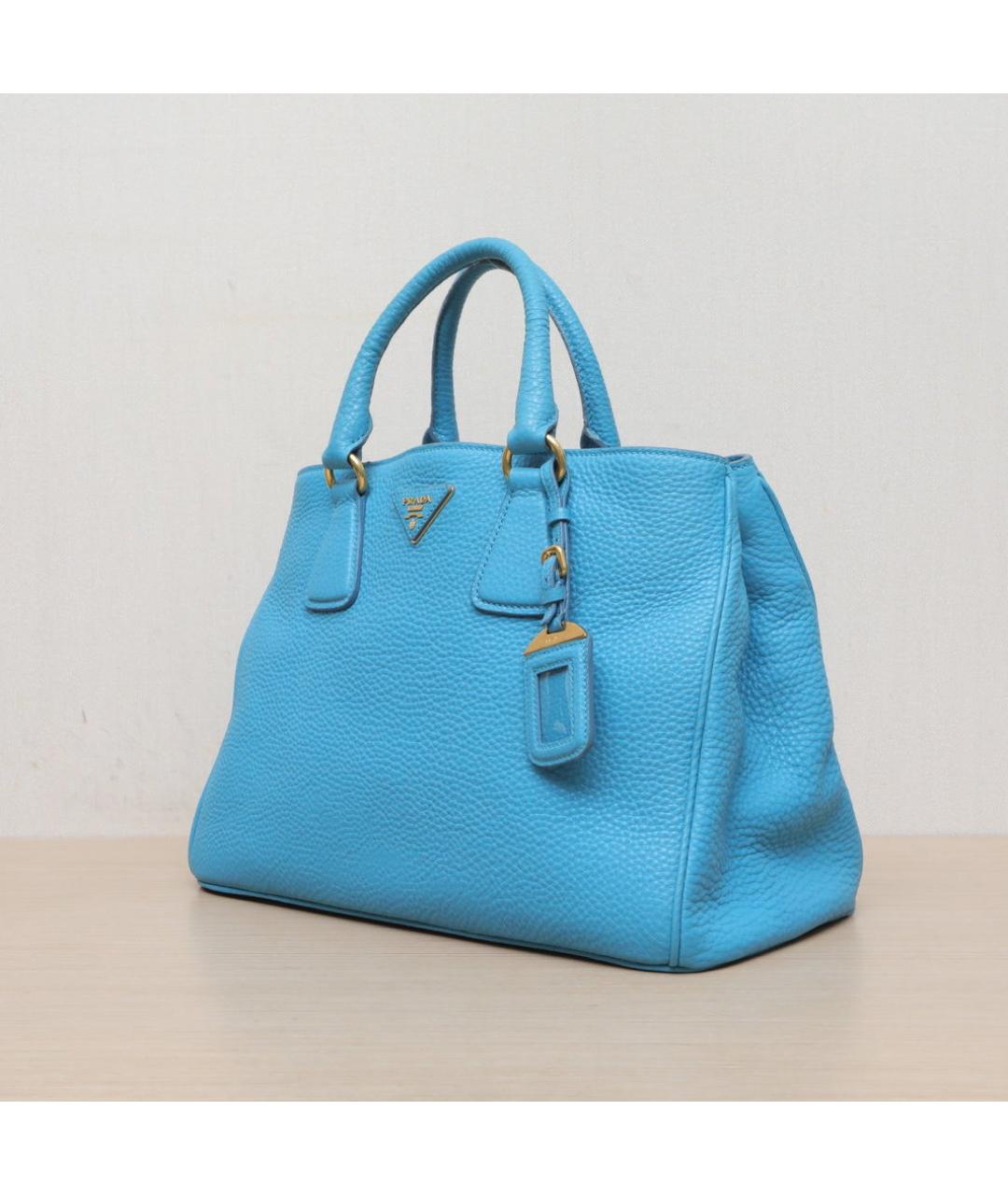 PRADA Голубая кожаная сумка через плечо, фото 4