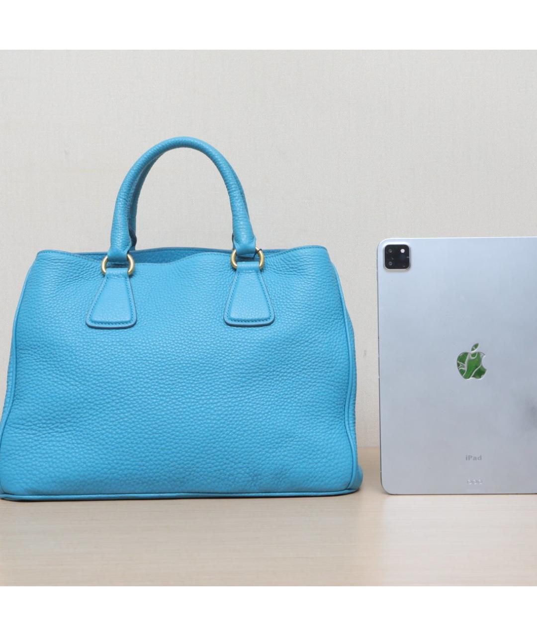 PRADA Голубая кожаная сумка через плечо, фото 7