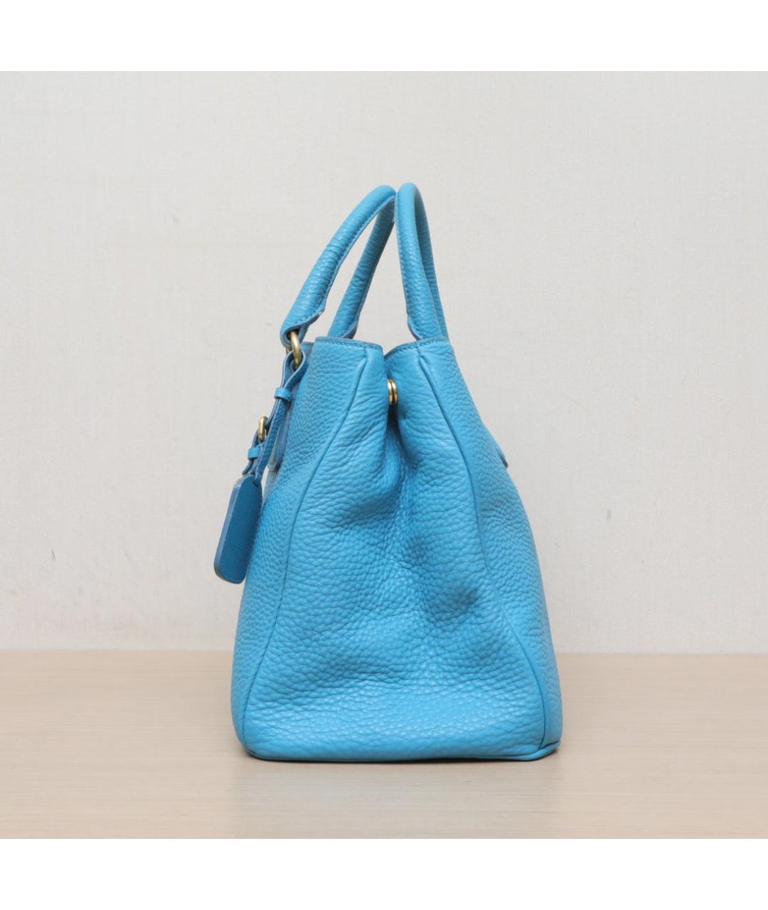 PRADA Голубая кожаная сумка через плечо, фото 5