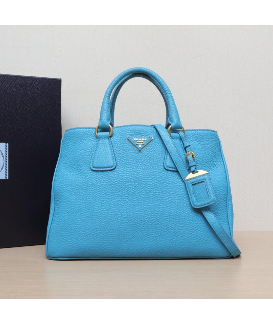 PRADA Голубая кожаная сумка через плечо, фото 2