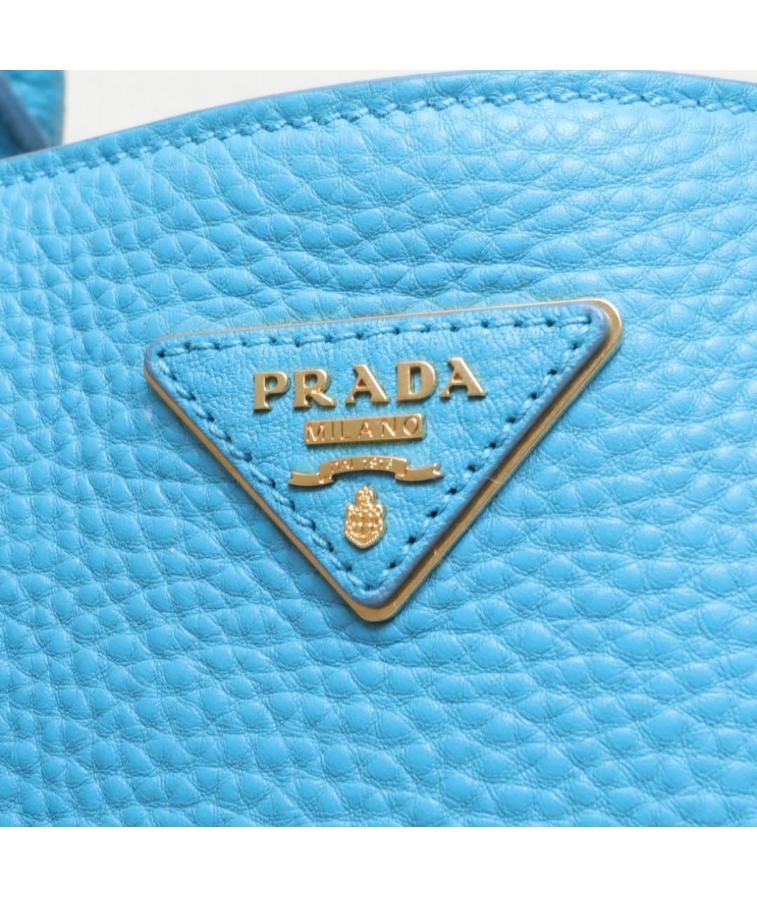 PRADA Голубая кожаная сумка через плечо, фото 8
