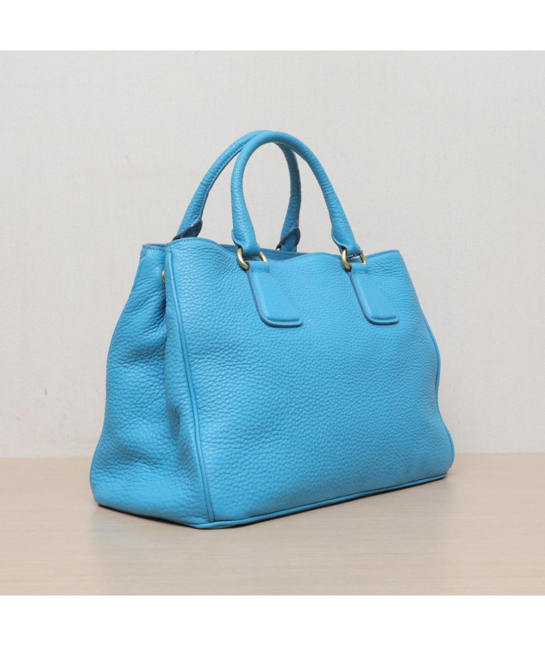 PRADA Голубая кожаная сумка через плечо, фото 6