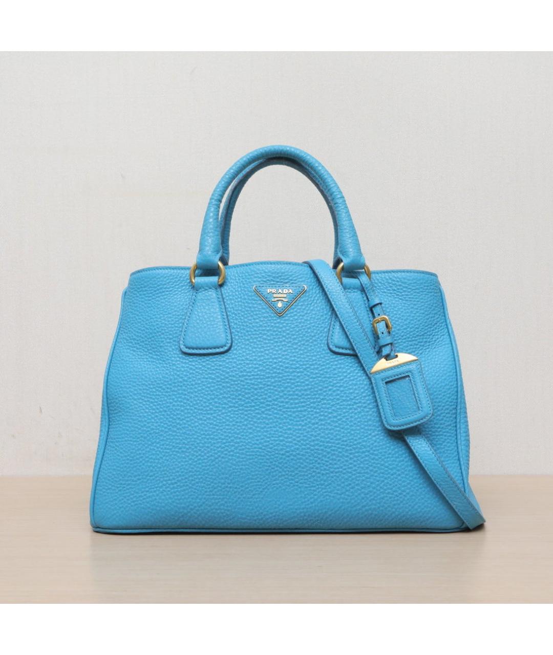 PRADA Голубая кожаная сумка через плечо, фото 3