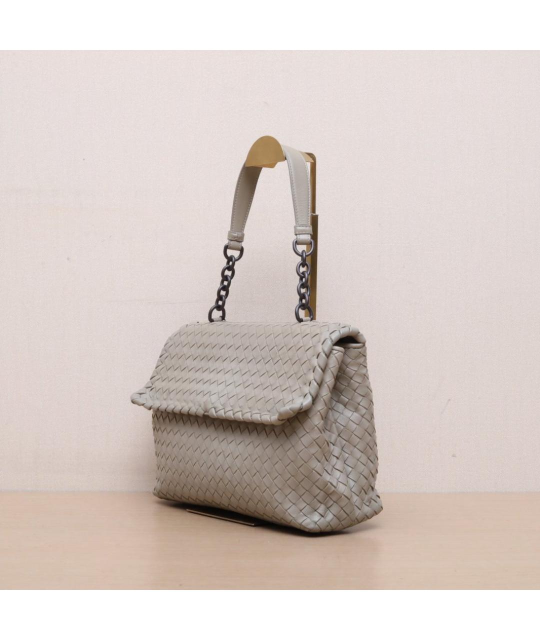 BOTTEGA VENETA Серая кожаная сумка через плечо, фото 4