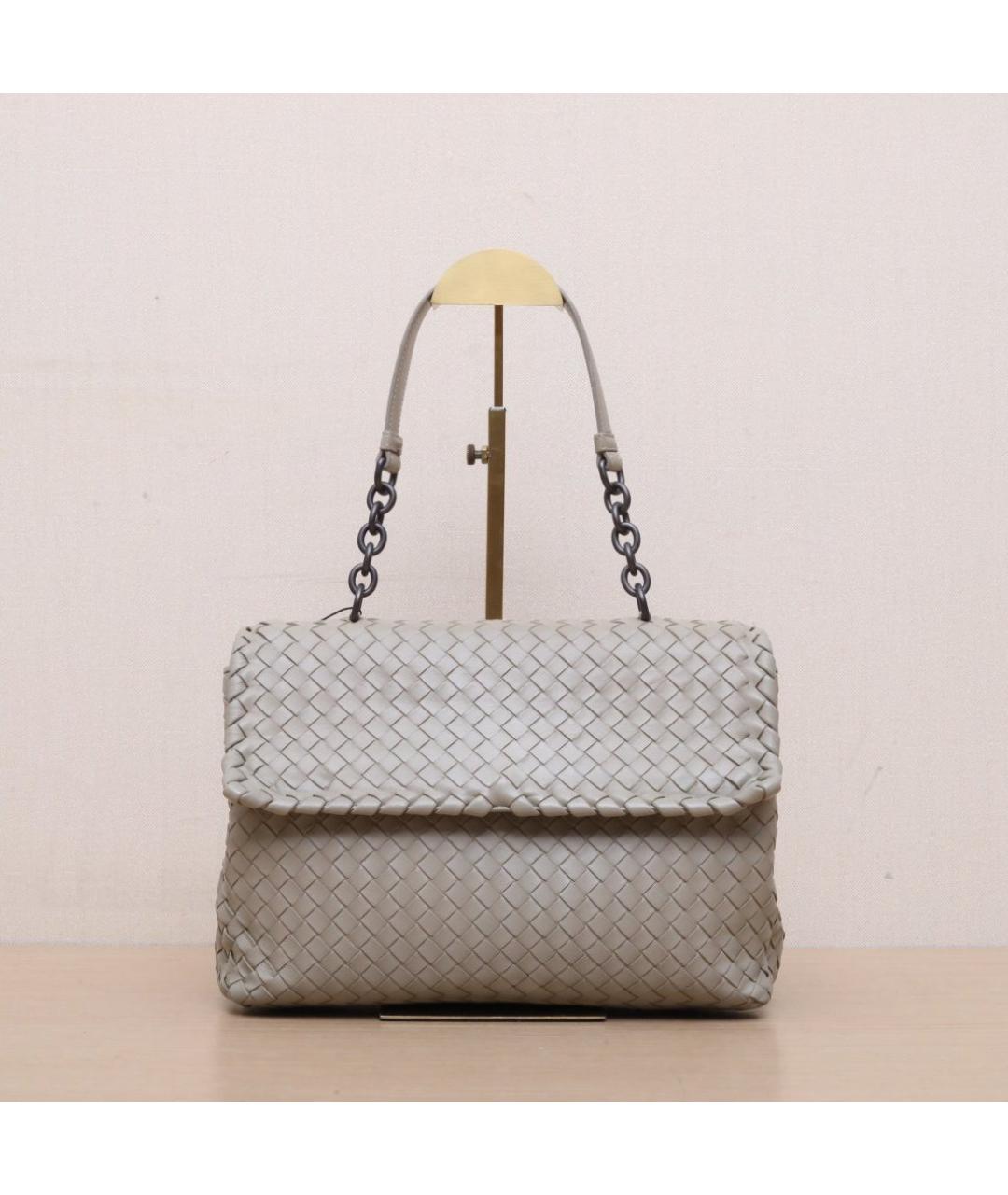 BOTTEGA VENETA Серая кожаная сумка через плечо, фото 3