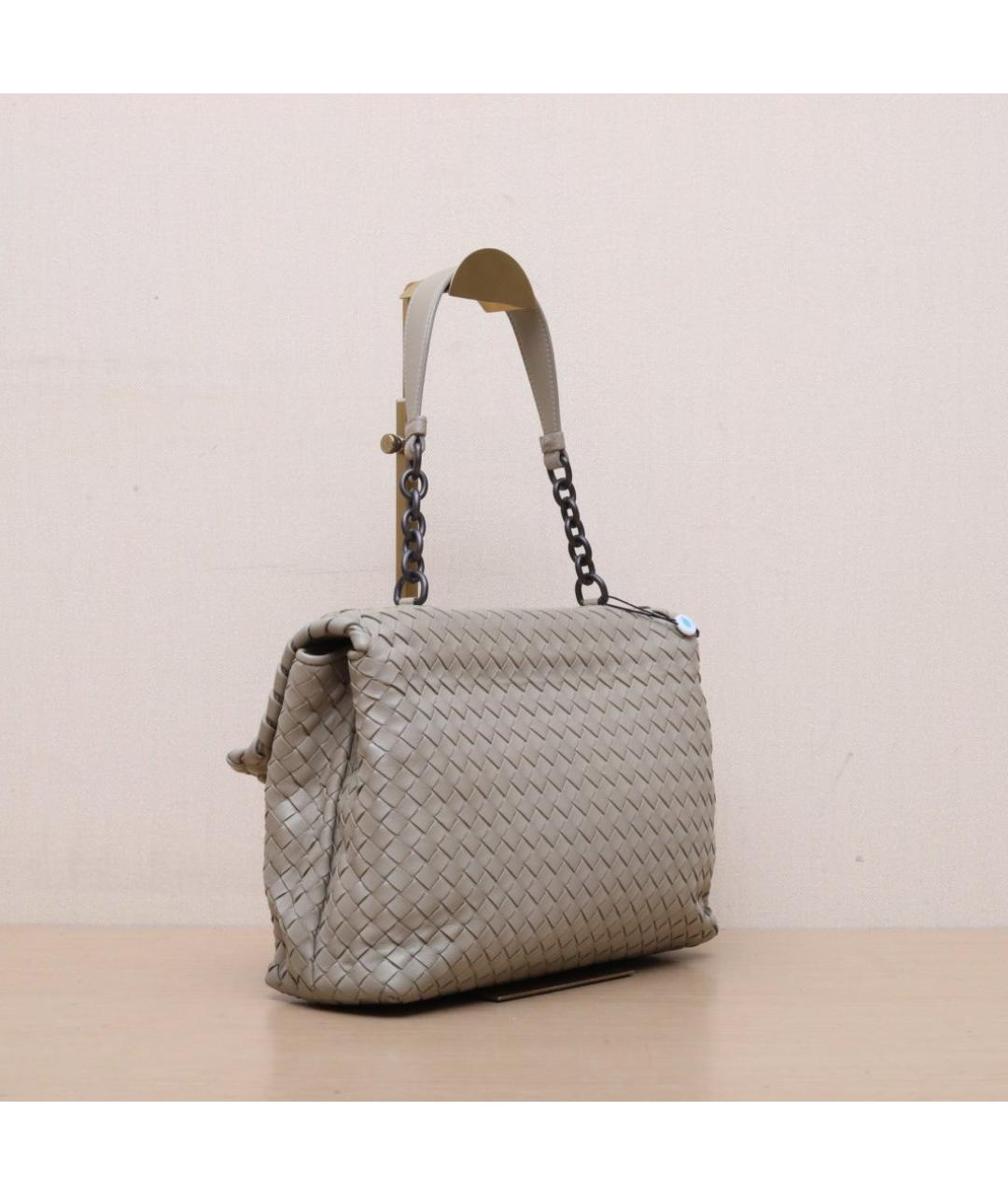 BOTTEGA VENETA Серая кожаная сумка через плечо, фото 6