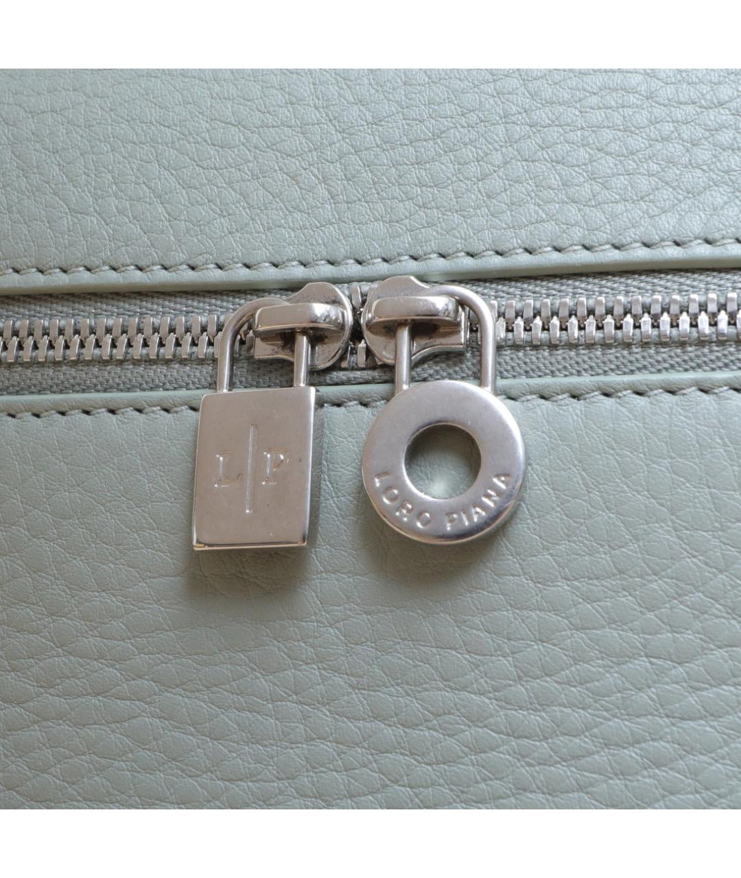LORO PIANA Серый кожаный рюкзак, фото 8