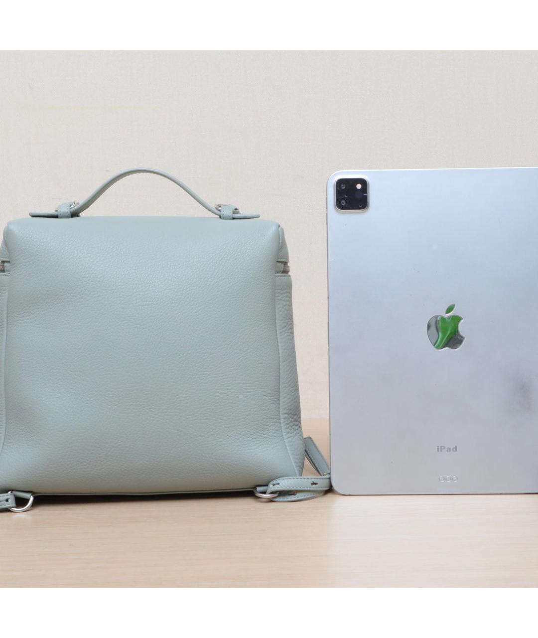 LORO PIANA Серый кожаный рюкзак, фото 7