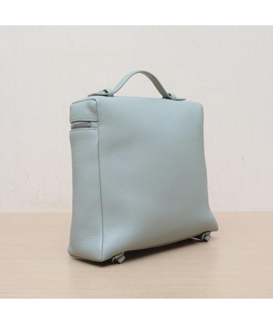 LORO PIANA Серый кожаный рюкзак, фото 6