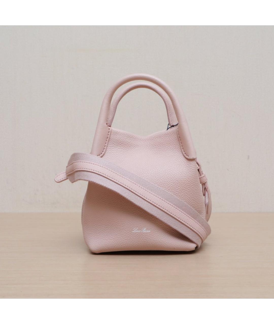LORO PIANA Розовая кожаная сумка через плечо, фото 3