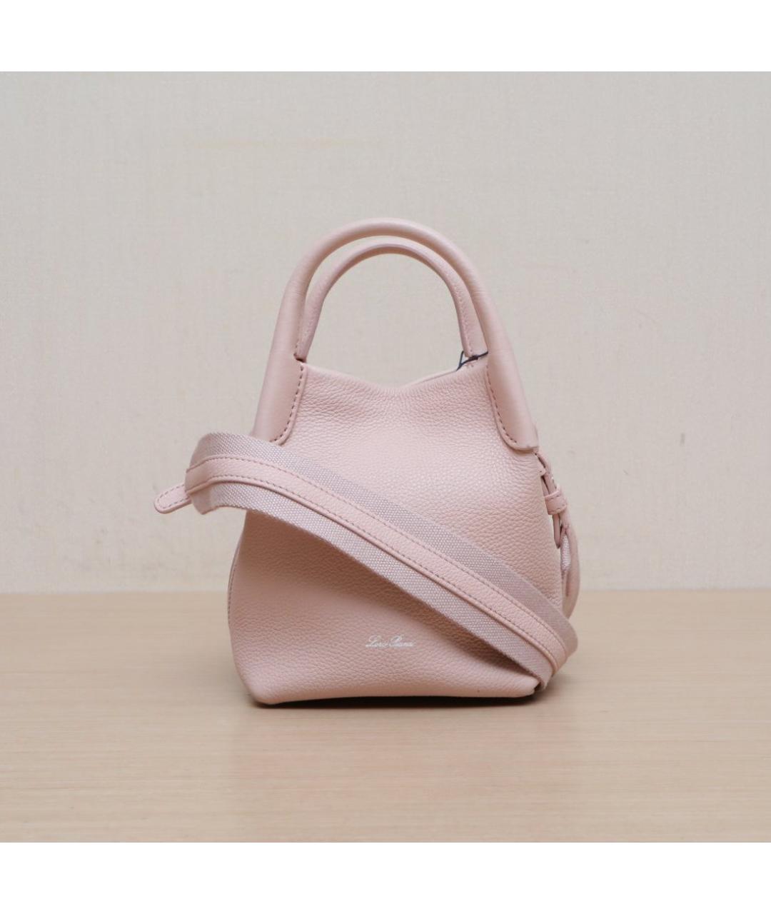LORO PIANA Розовая кожаная сумка через плечо, фото 2