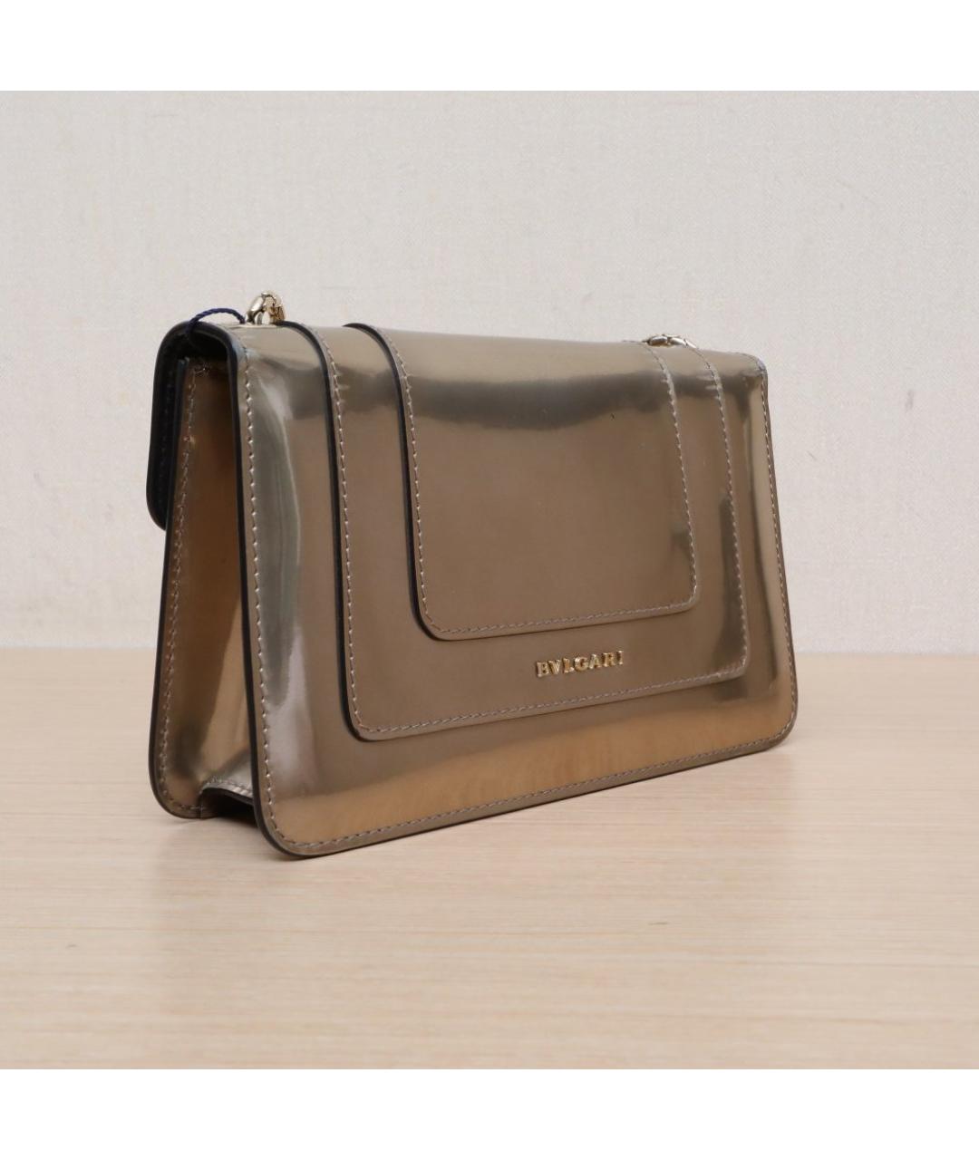 BVLGARI Золотая кожаная сумка через плечо, фото 6