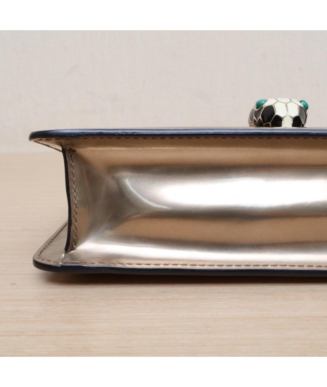 BVLGARI Золотая кожаная сумка через плечо, фото 9