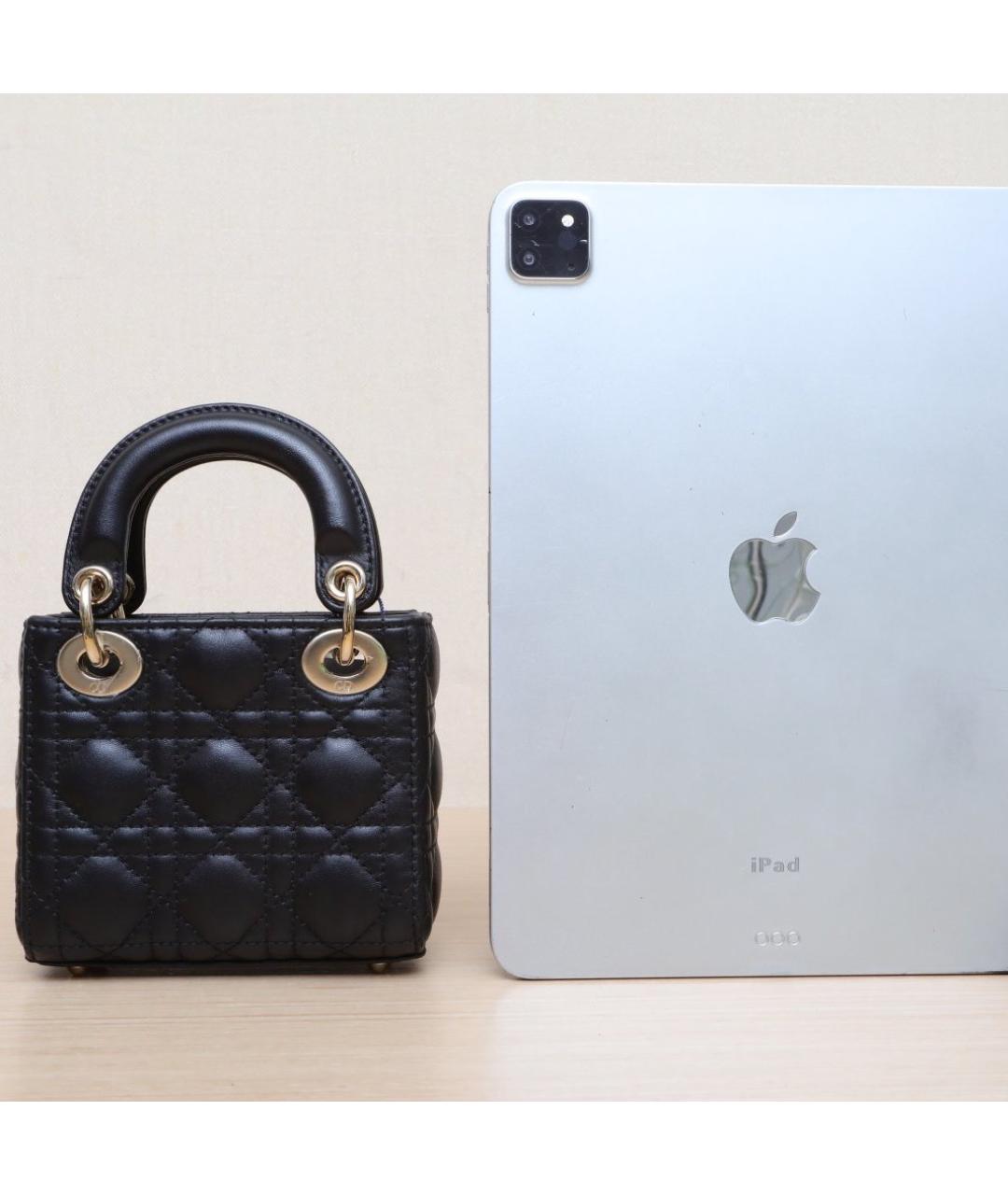 CHRISTIAN DIOR Черная кожаная сумка через плечо, фото 7