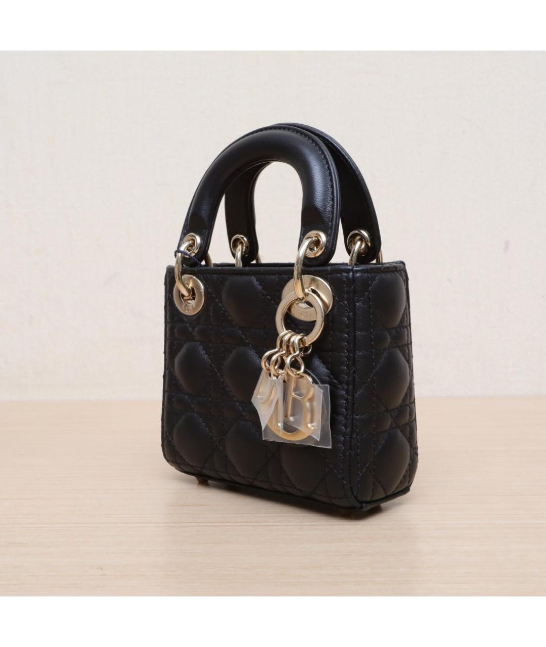 CHRISTIAN DIOR Черная кожаная сумка через плечо, фото 4