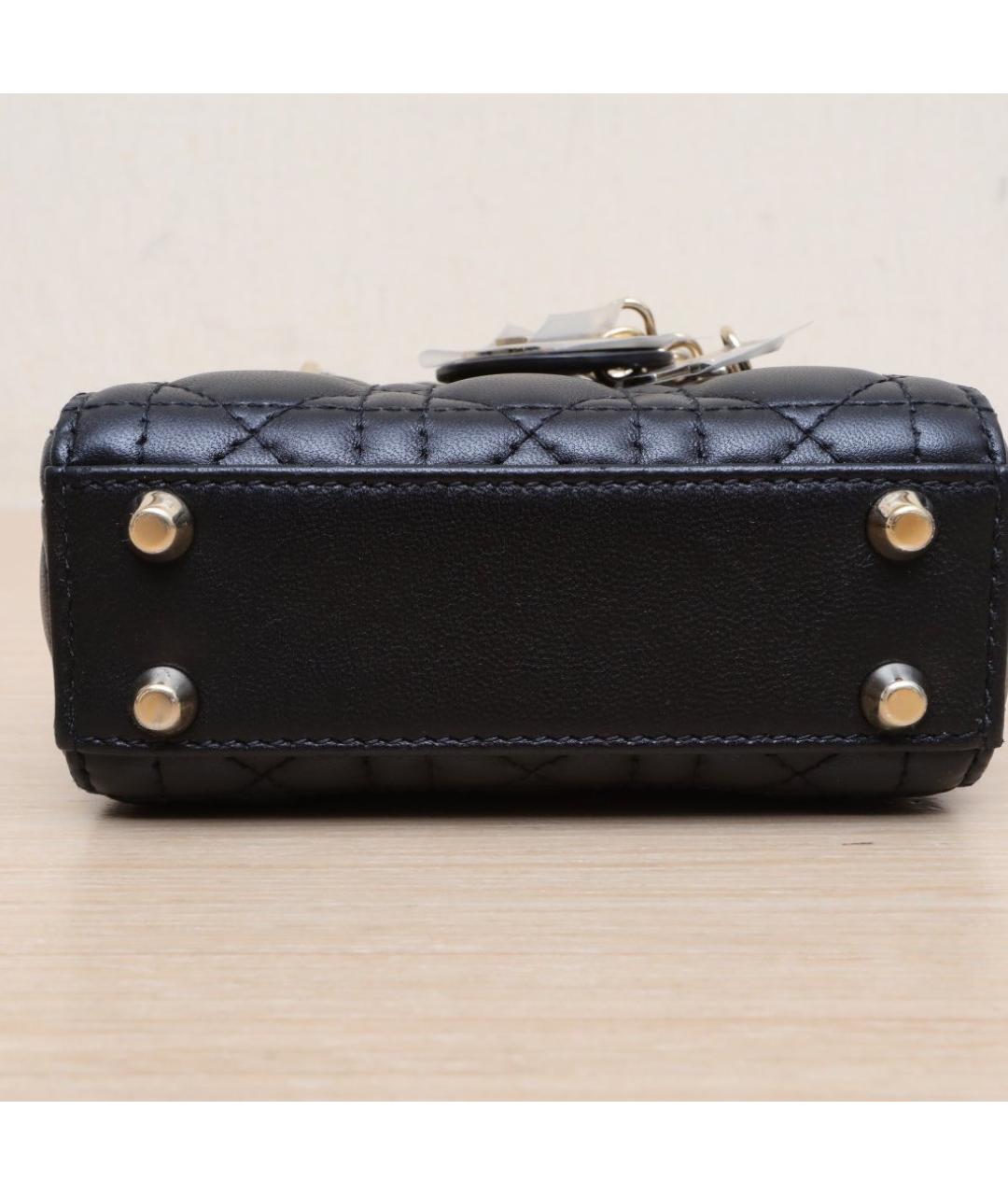 CHRISTIAN DIOR Черная кожаная сумка через плечо, фото 9