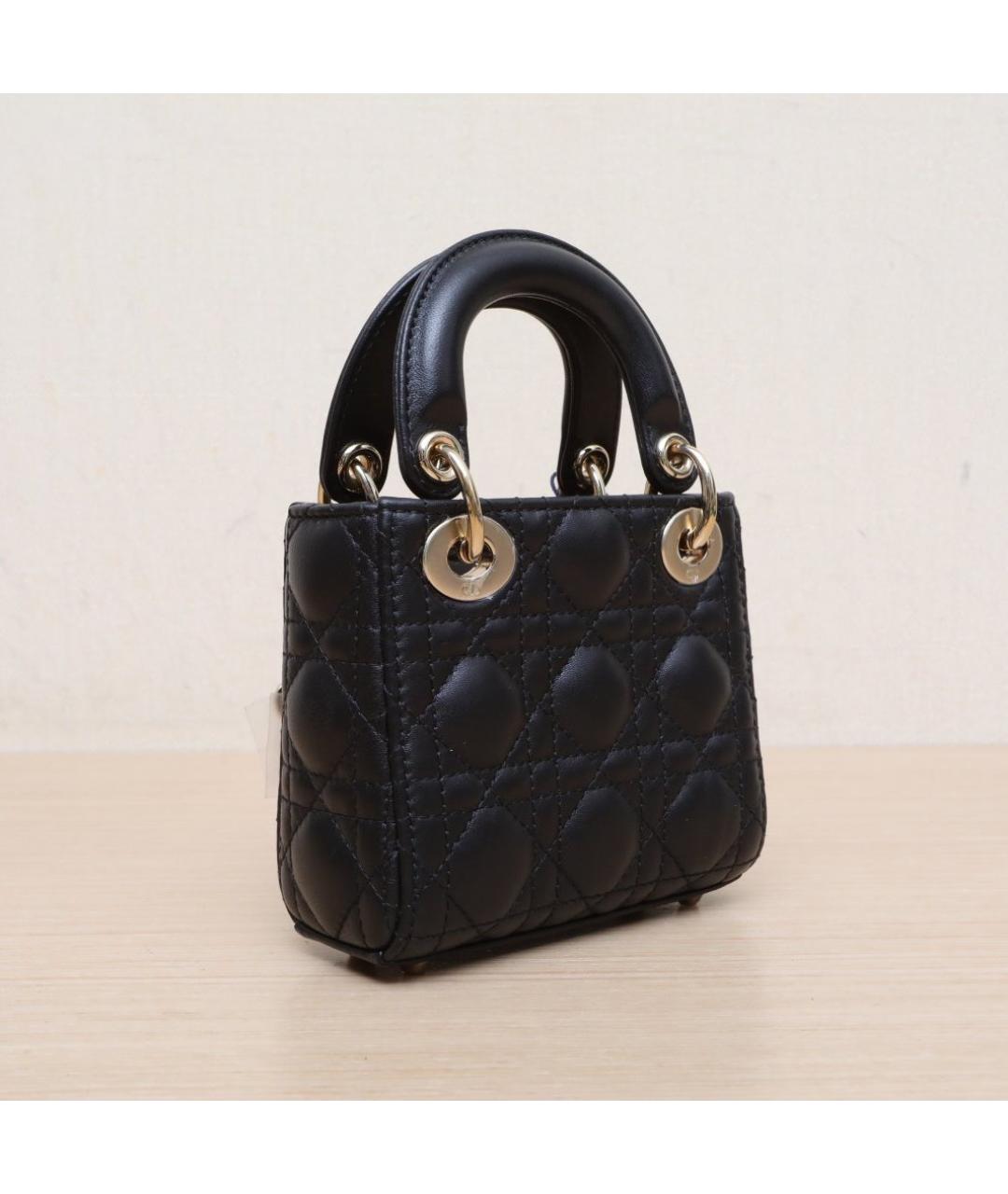 CHRISTIAN DIOR Черная кожаная сумка через плечо, фото 6