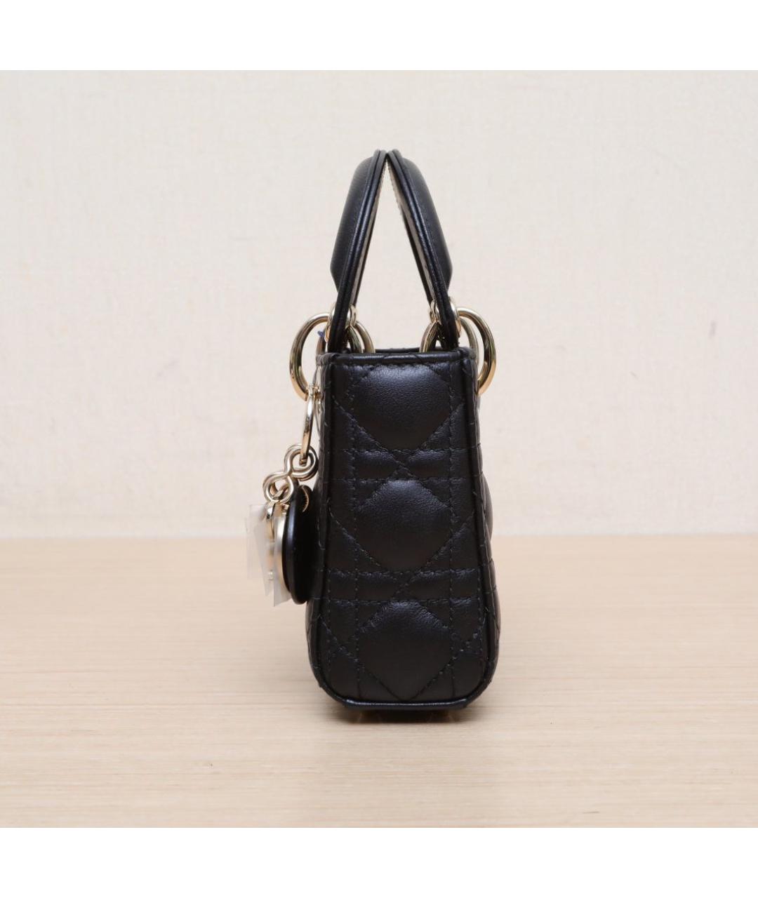 CHRISTIAN DIOR Черная кожаная сумка через плечо, фото 5
