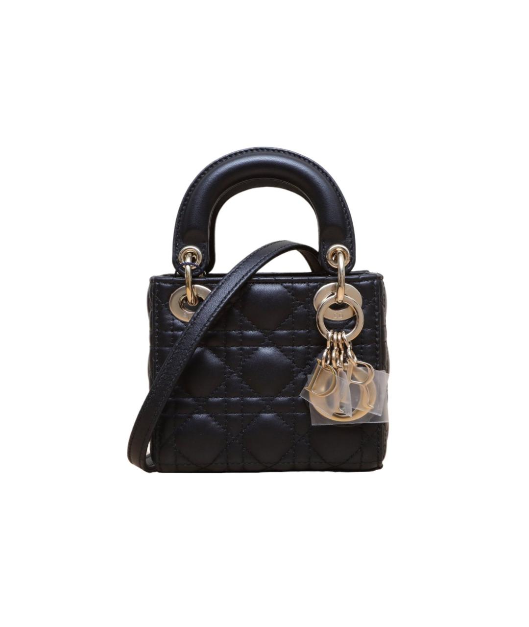 CHRISTIAN DIOR Черная кожаная сумка через плечо, фото 1