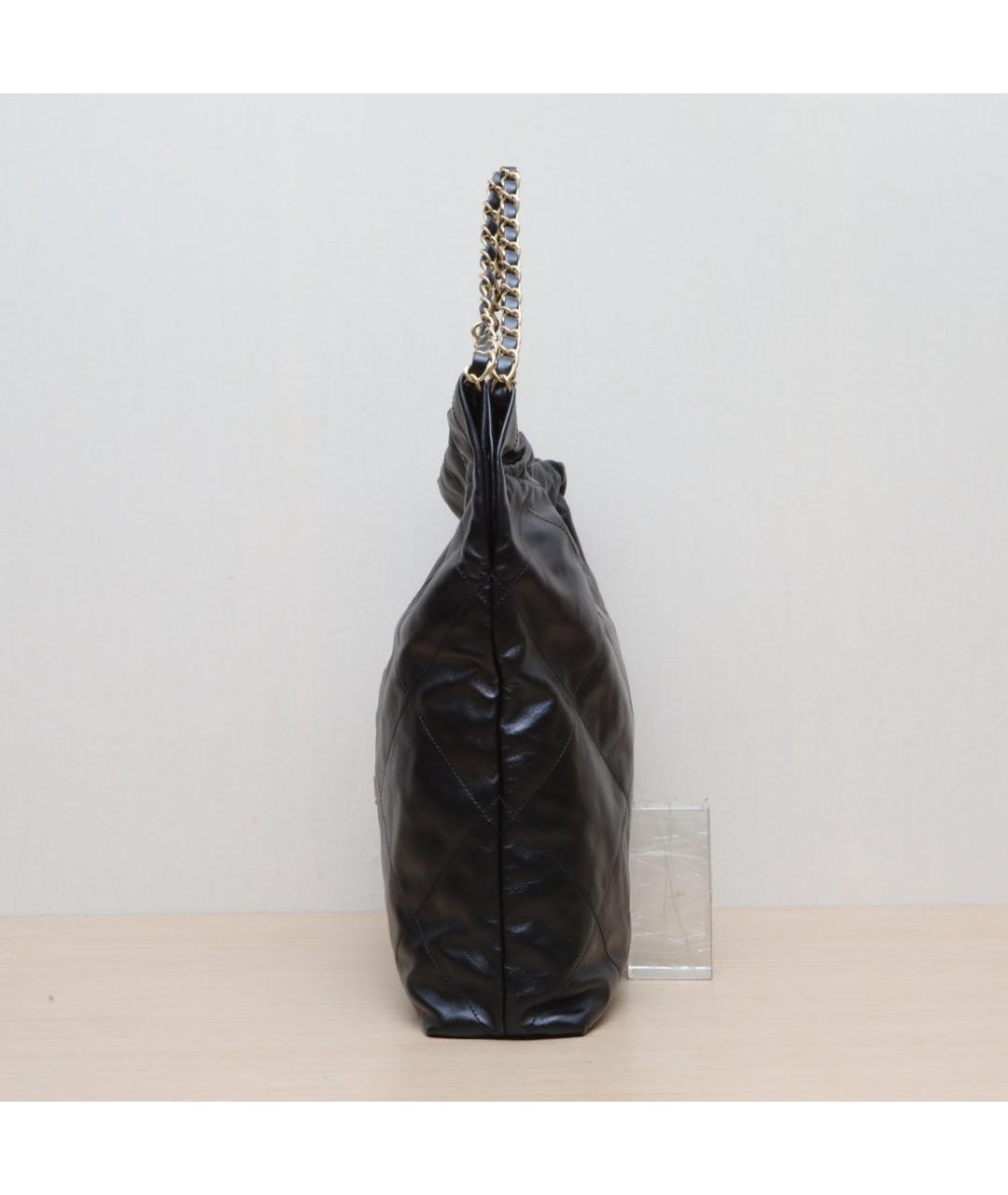 CHANEL Черная кожаная сумка через плечо, фото 5