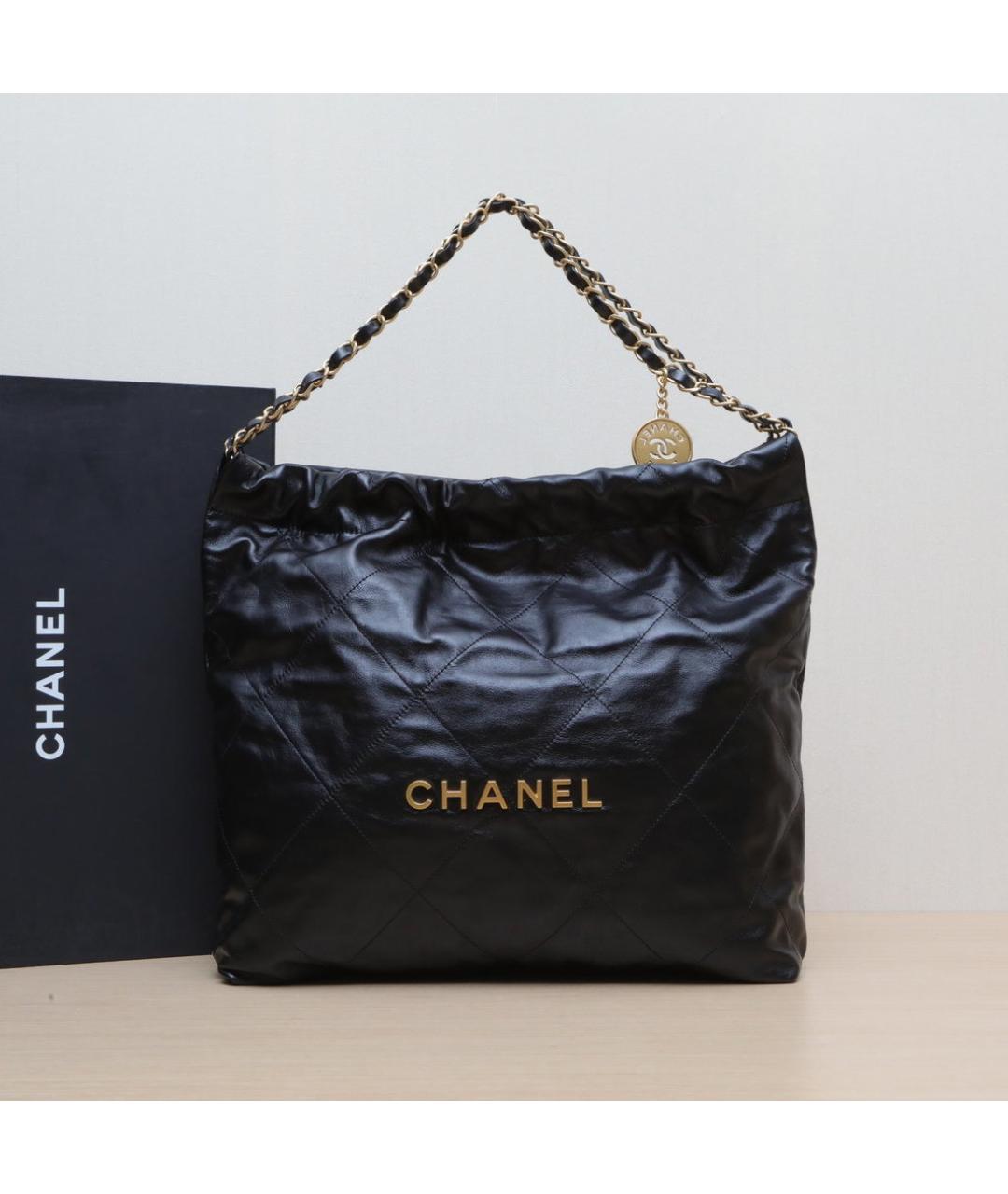 CHANEL Черная кожаная сумка через плечо, фото 2