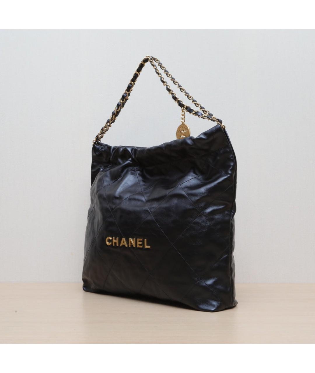 CHANEL Черная кожаная сумка через плечо, фото 4