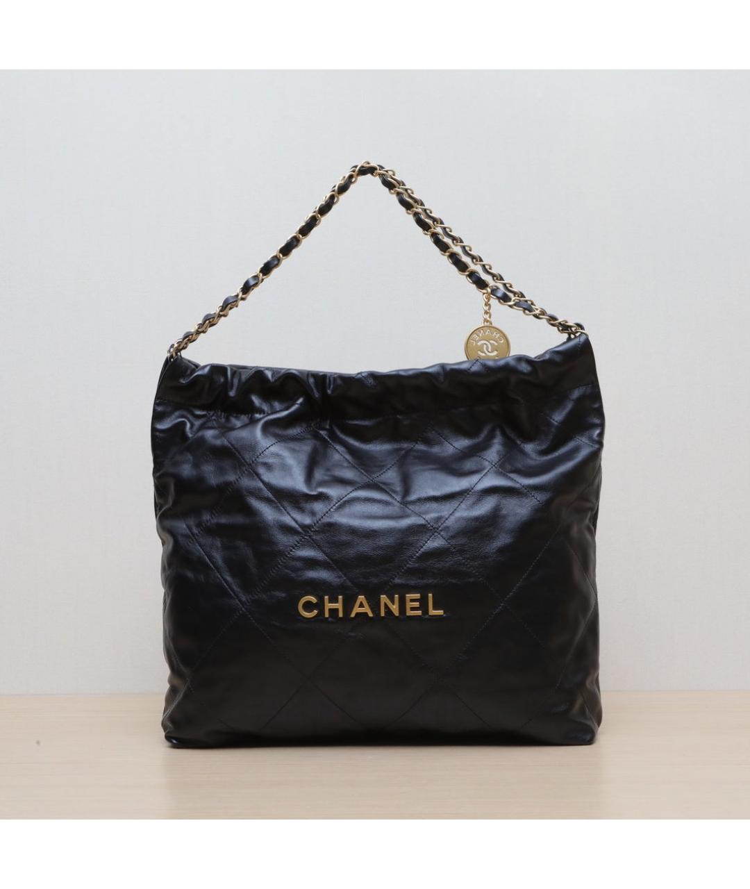 CHANEL Черная кожаная сумка через плечо, фото 3