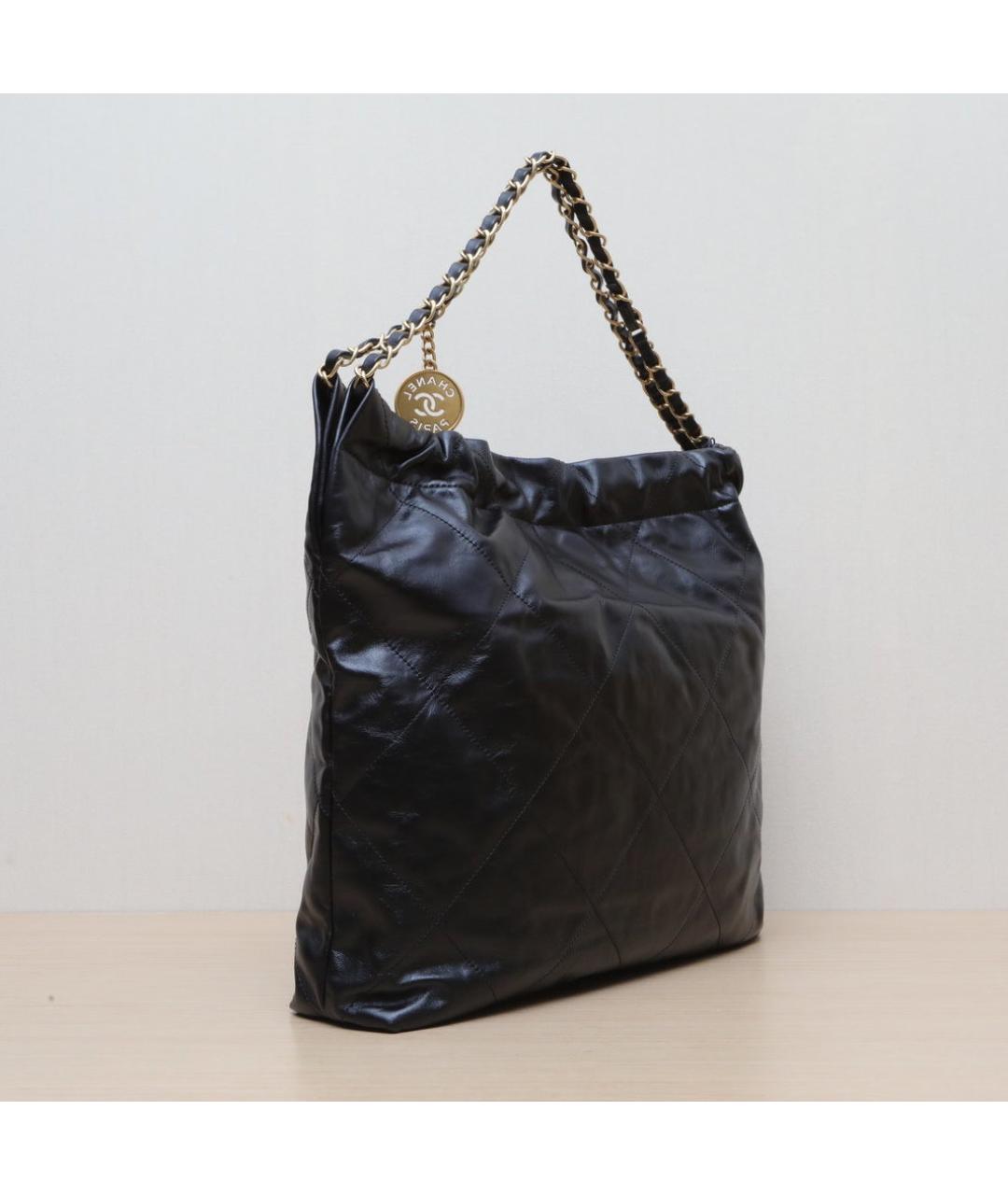 CHANEL Черная кожаная сумка через плечо, фото 6