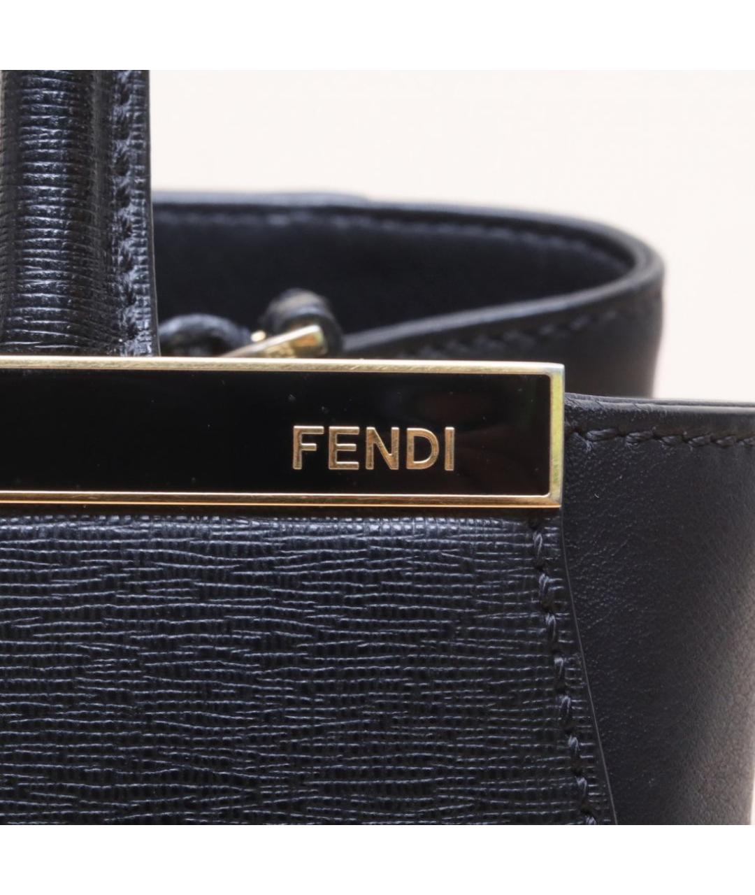 FENDI Черная кожаная сумка через плечо, фото 8