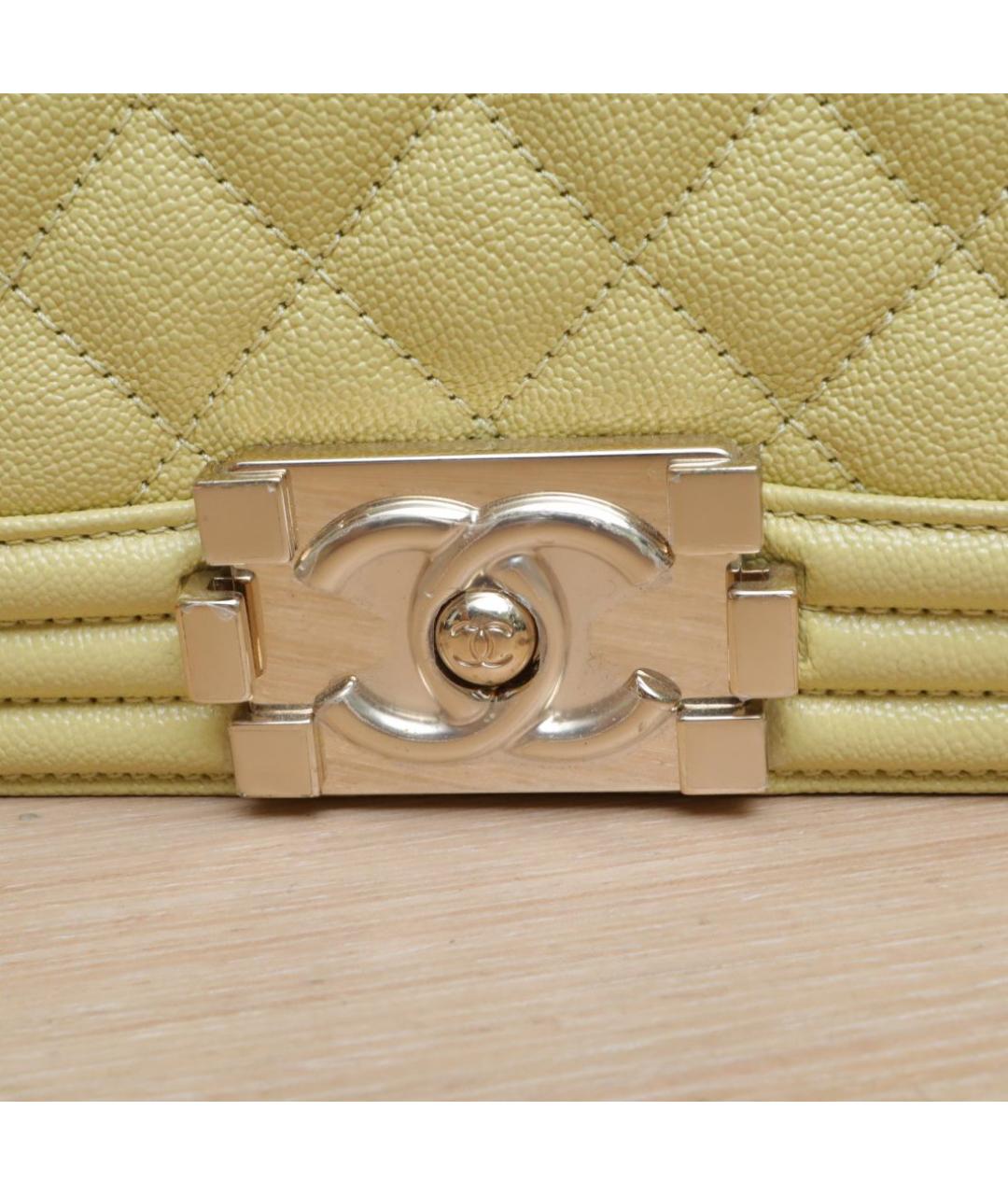 CHANEL Желтая кожаная сумка через плечо, фото 8