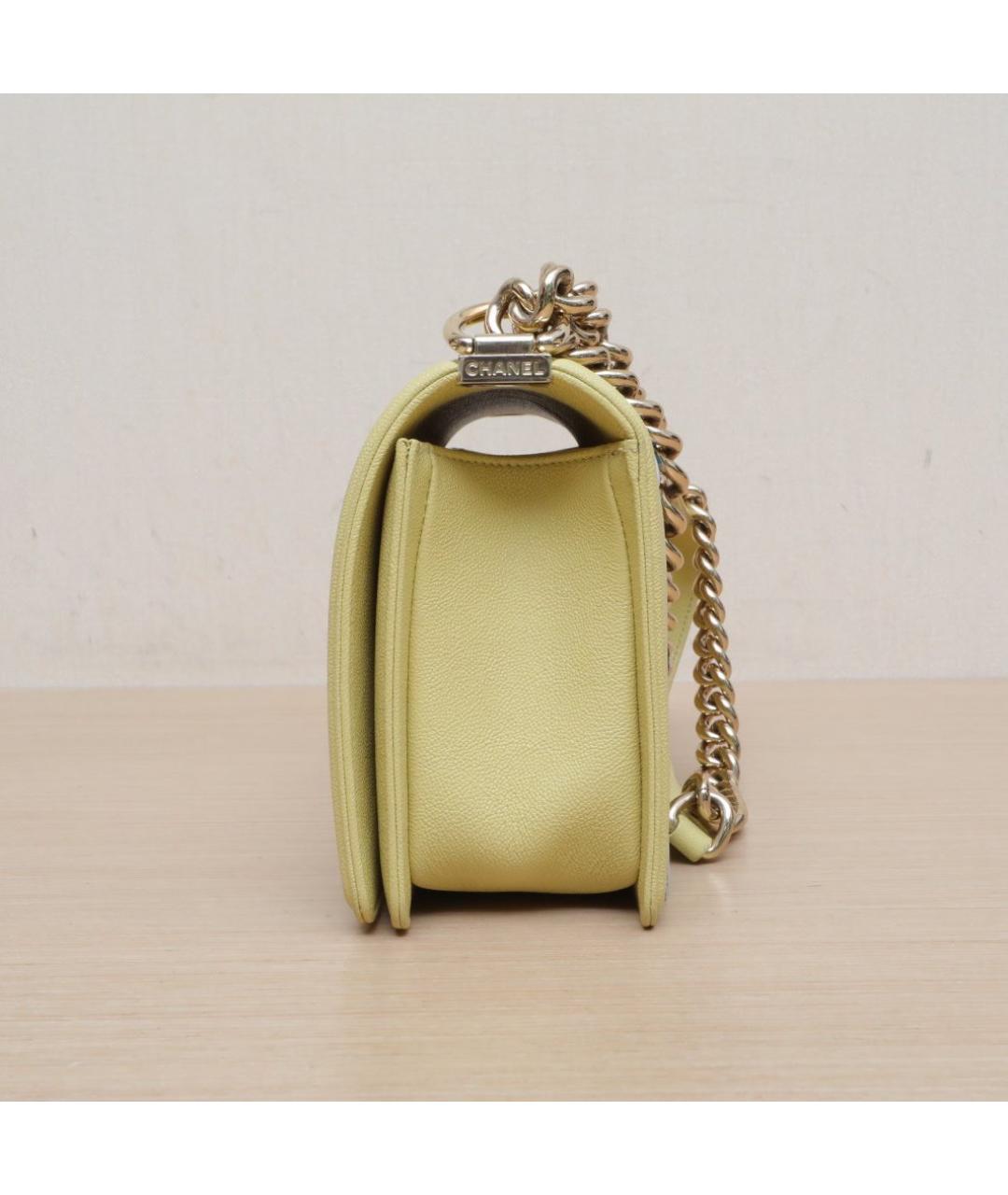 CHANEL Желтая кожаная сумка через плечо, фото 5