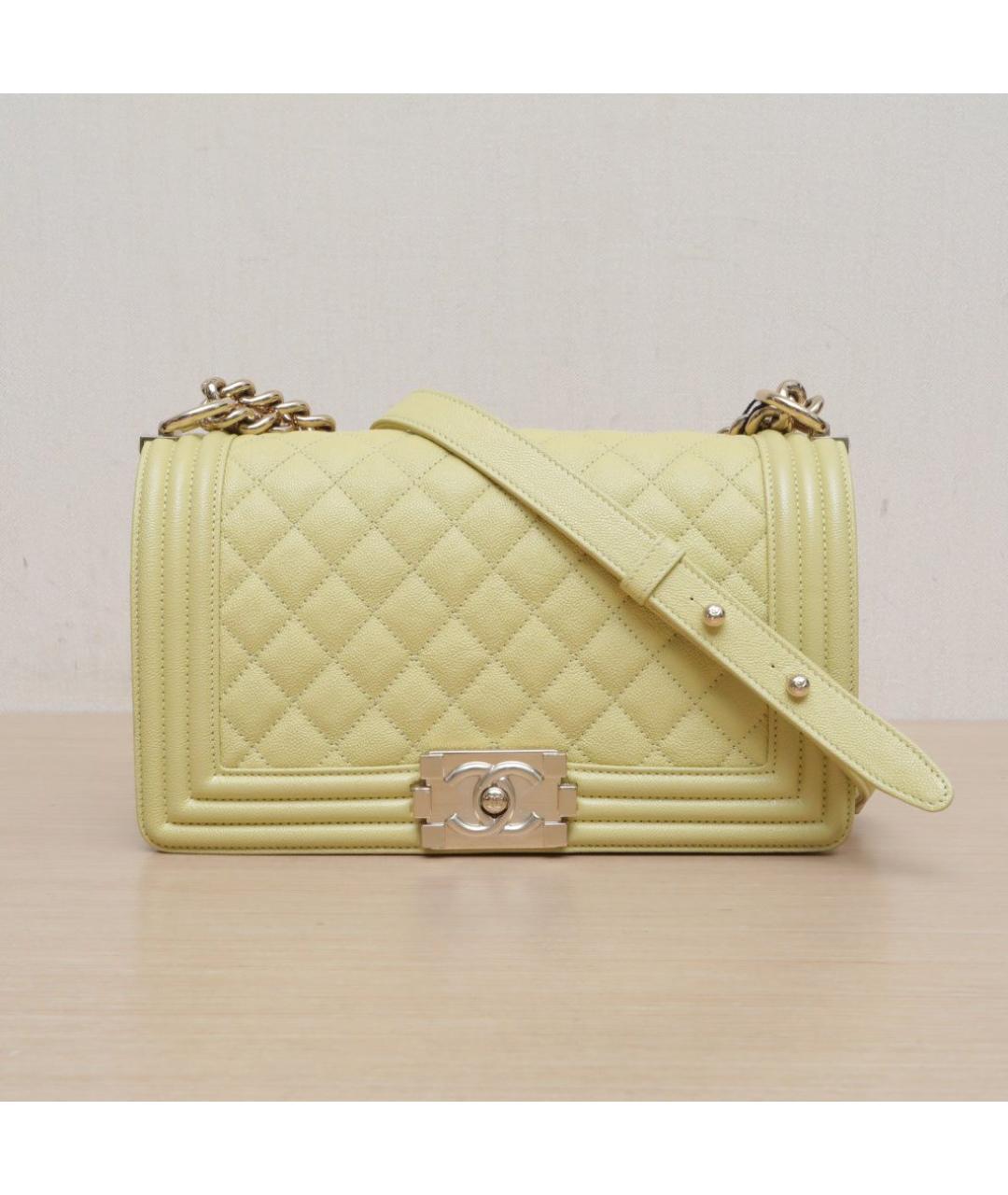 CHANEL Желтая кожаная сумка через плечо, фото 3