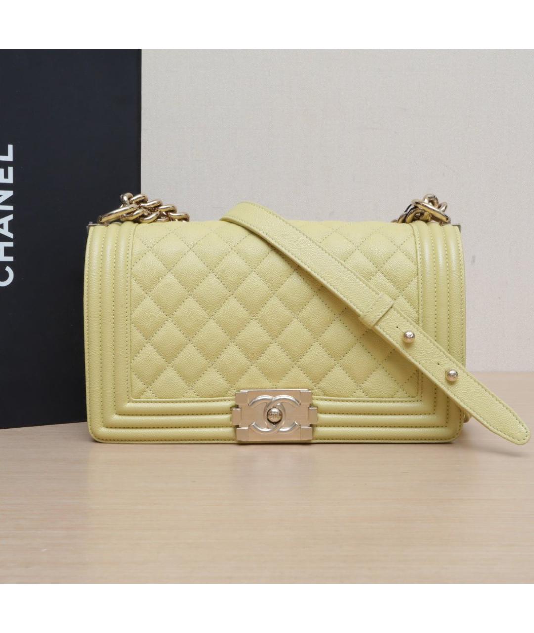 CHANEL Желтая кожаная сумка через плечо, фото 2