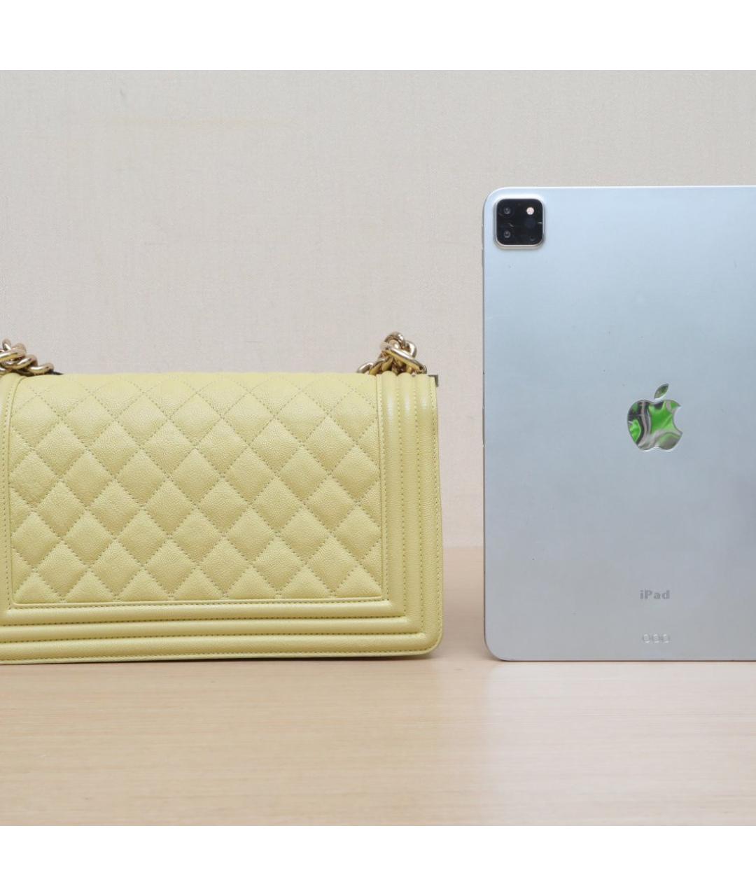 CHANEL Желтая кожаная сумка через плечо, фото 7