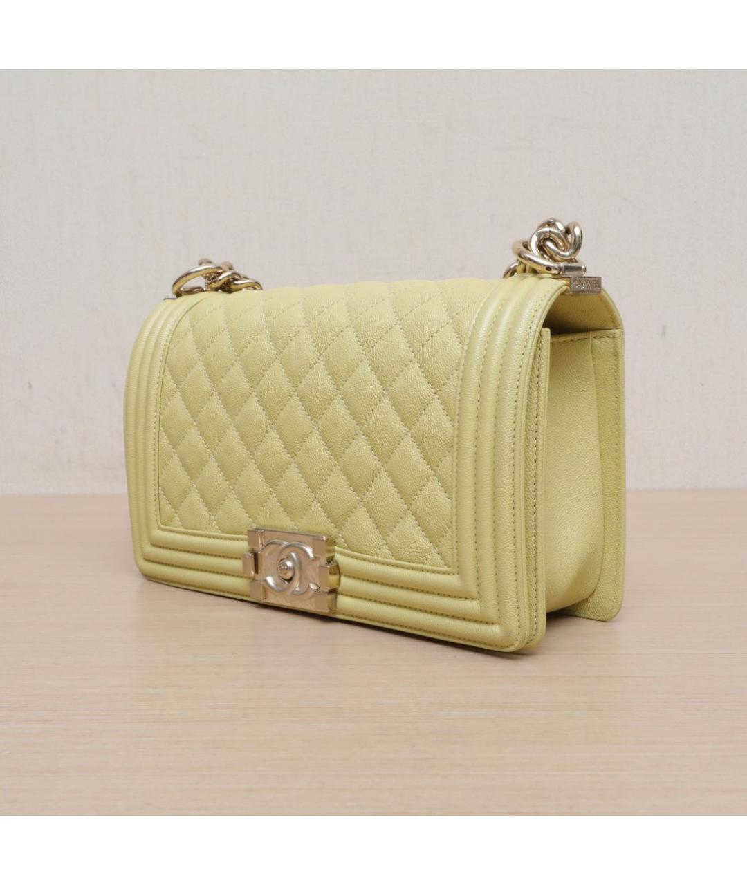 CHANEL Желтая кожаная сумка через плечо, фото 4