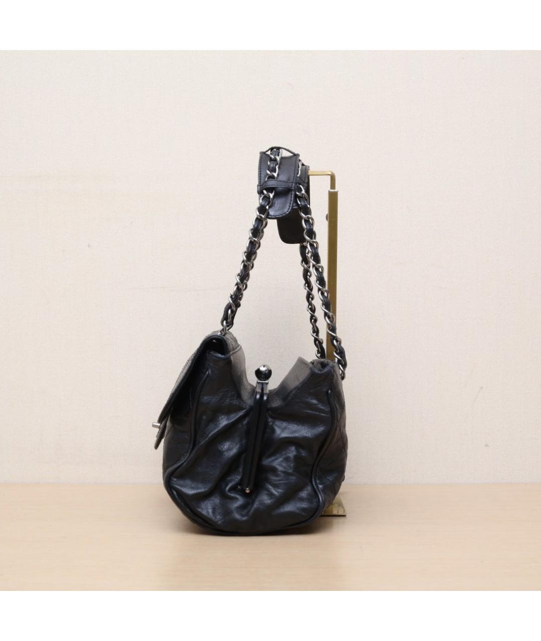 CHANEL Черная кожаная сумка через плечо, фото 5