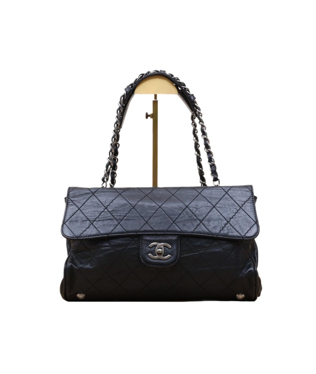 CHANEL Черная кожаная сумка через плечо, фото 10