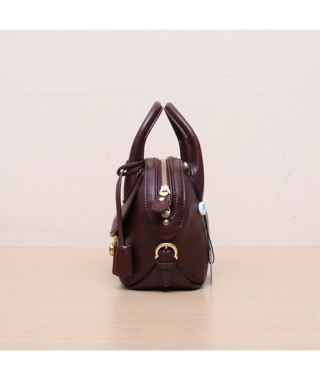 FERRAGAMO Бордовая кожаная сумка через плечо, фото 5