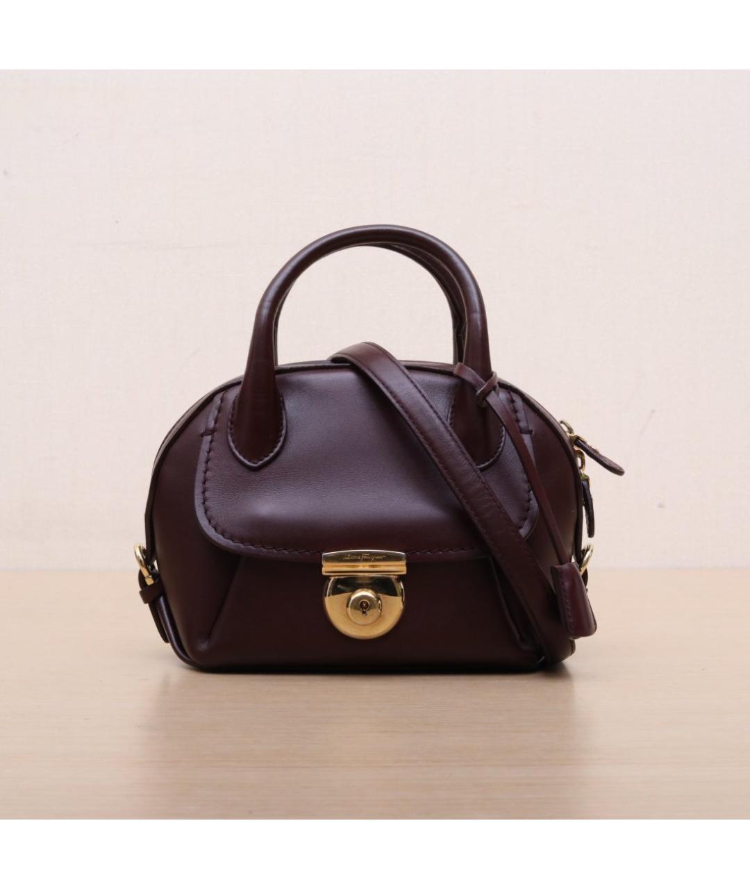 FERRAGAMO Бордовая кожаная сумка через плечо, фото 2