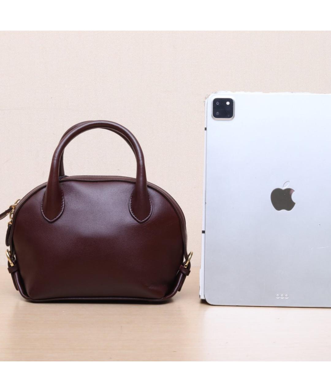 FERRAGAMO Бордовая кожаная сумка через плечо, фото 7