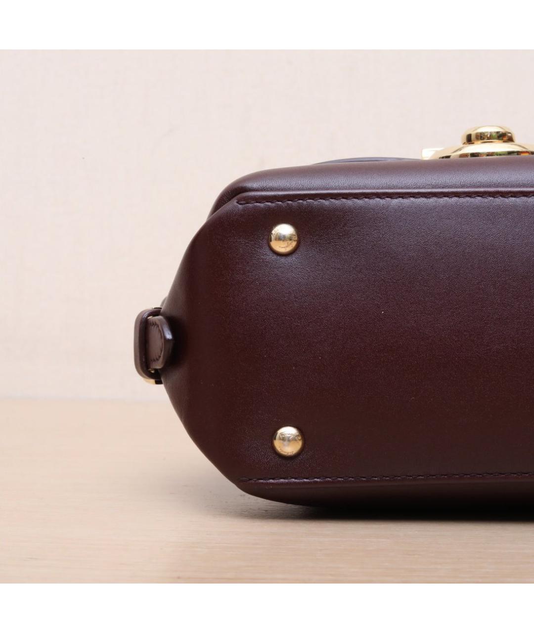 FERRAGAMO Бордовая кожаная сумка через плечо, фото 9