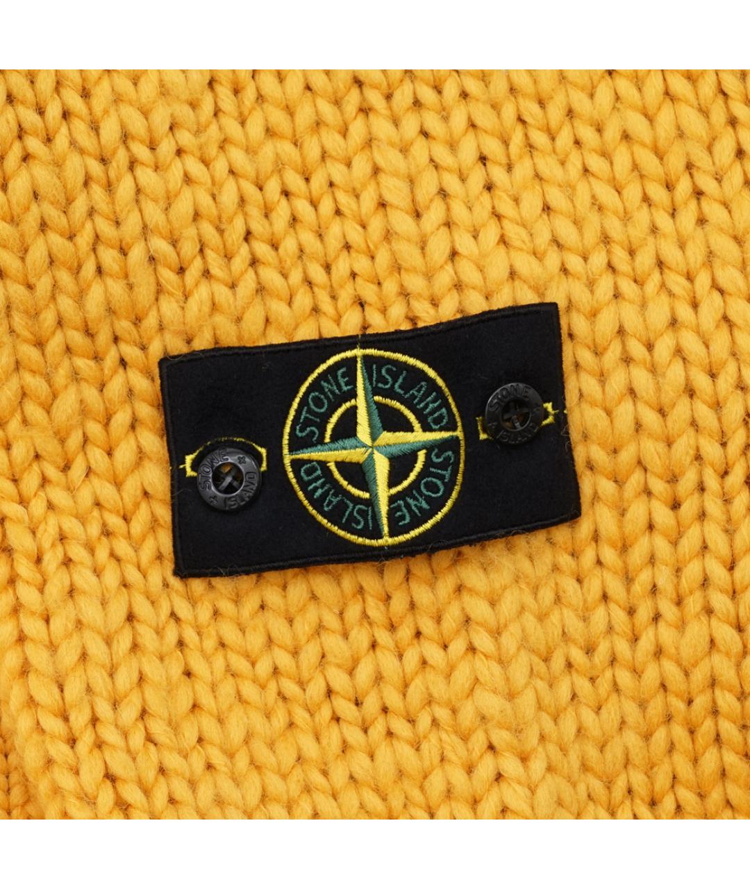 STONE ISLAND Желтый шерстяной кардиган, фото 7