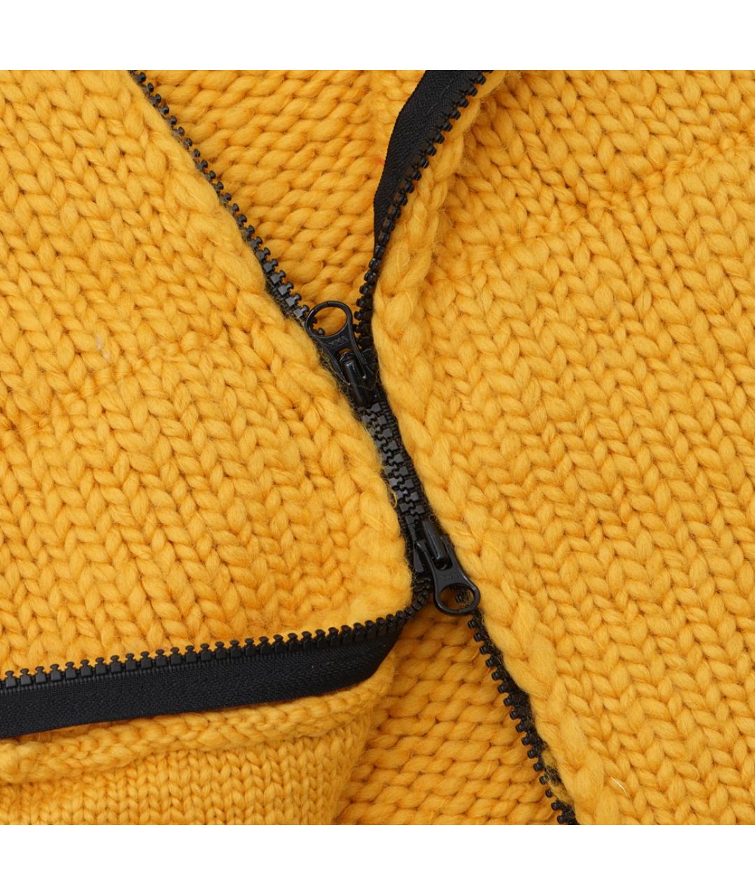 STONE ISLAND Желтый шерстяной кардиган, фото 4