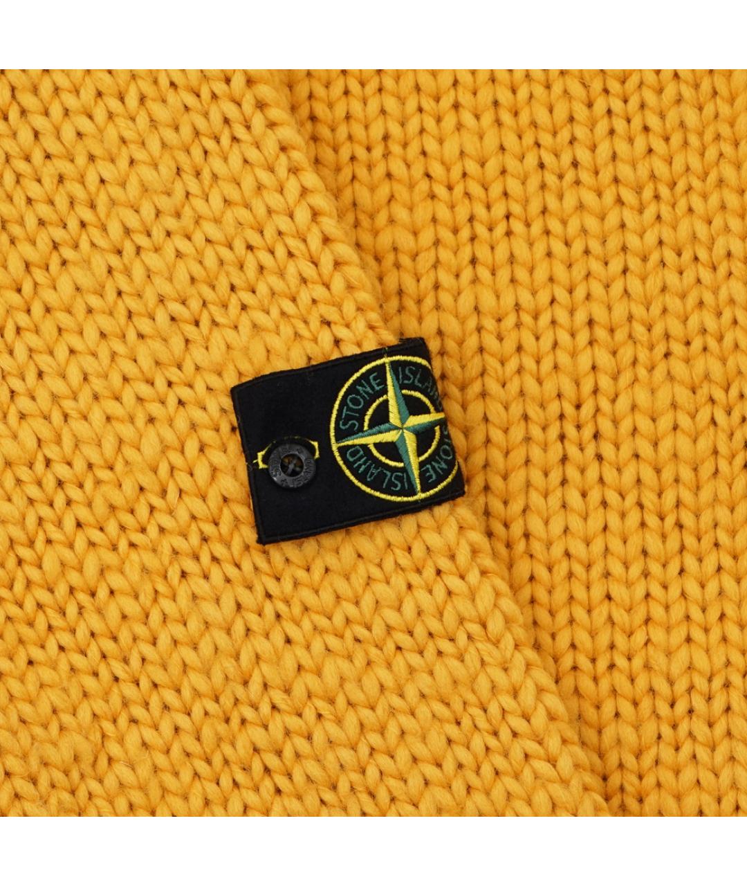 STONE ISLAND Желтый шерстяной кардиган, фото 5