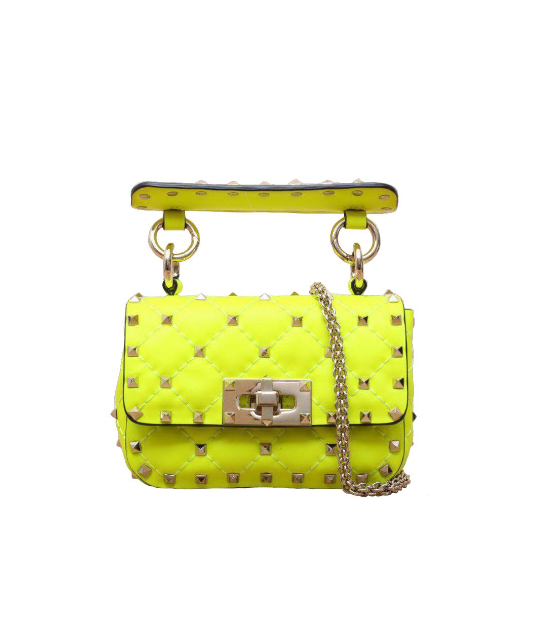 VALENTINO Желтая кожаная сумка через плечо, фото 1